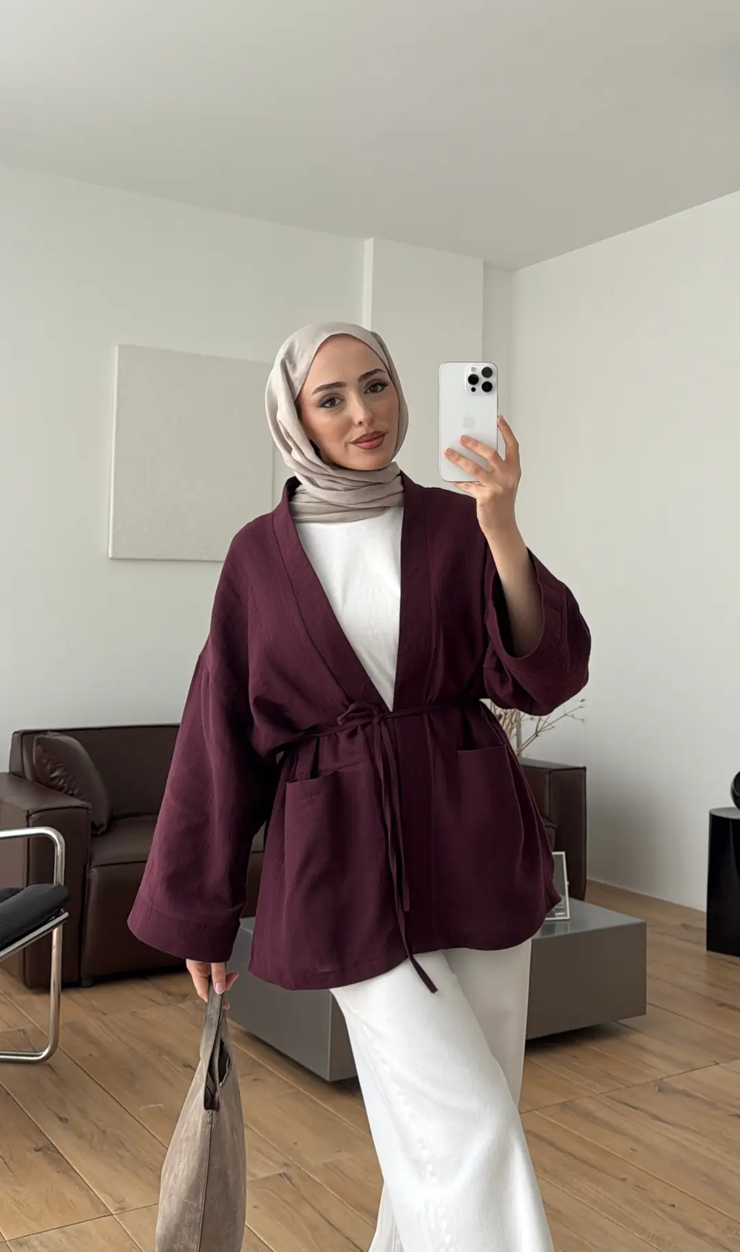 Müslin Kimono Bordo