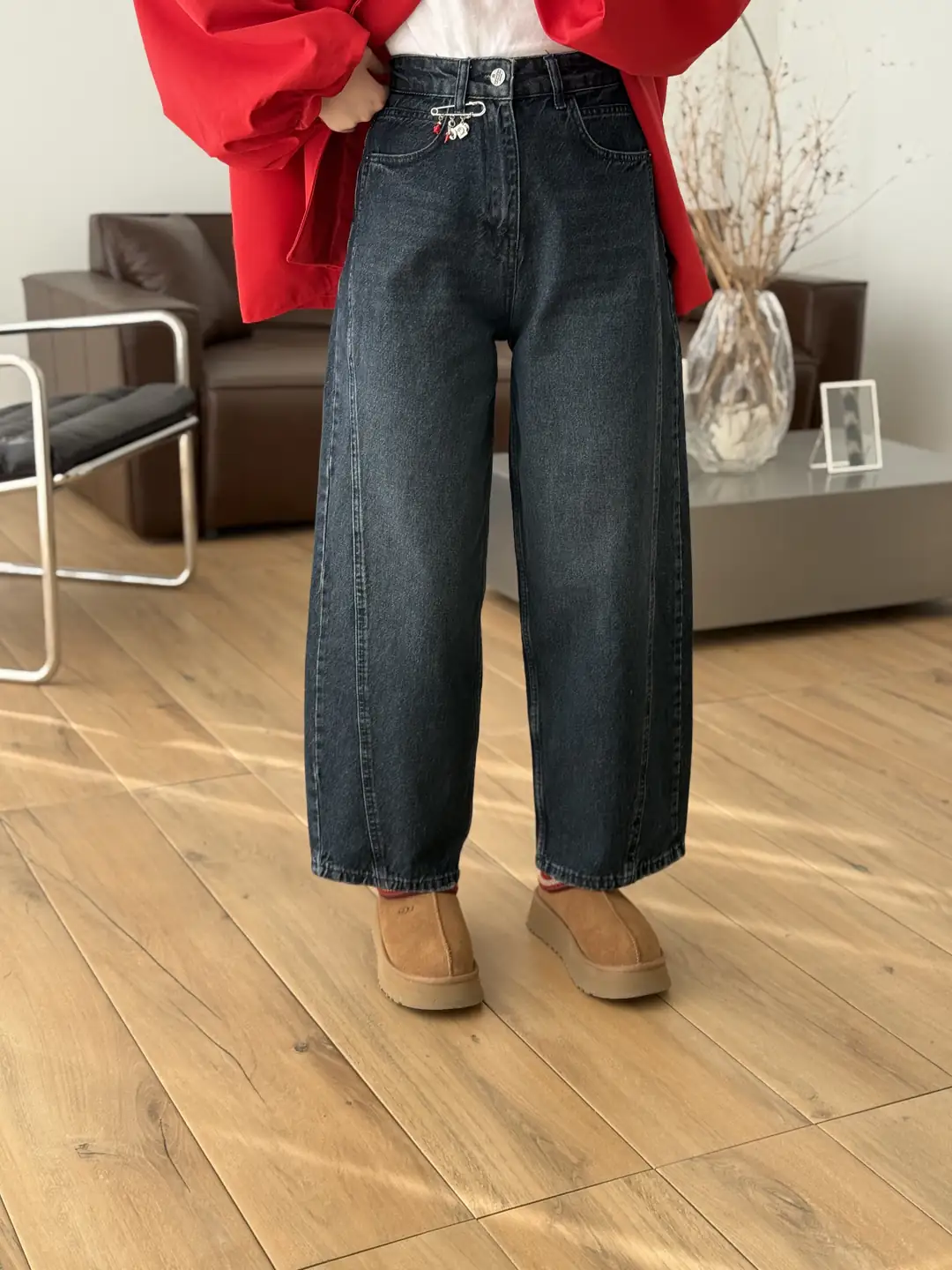 Barel Lacivert Taşlamalı Jean