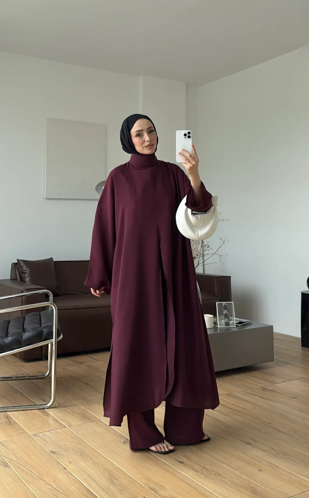 Sofia Yırtmaç Detay Takım Bordo