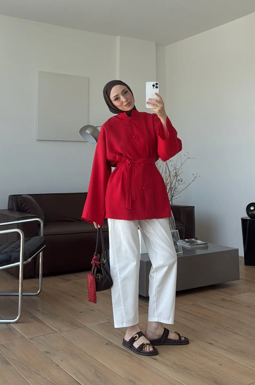 Kuşaklı Tunik Kırmızı