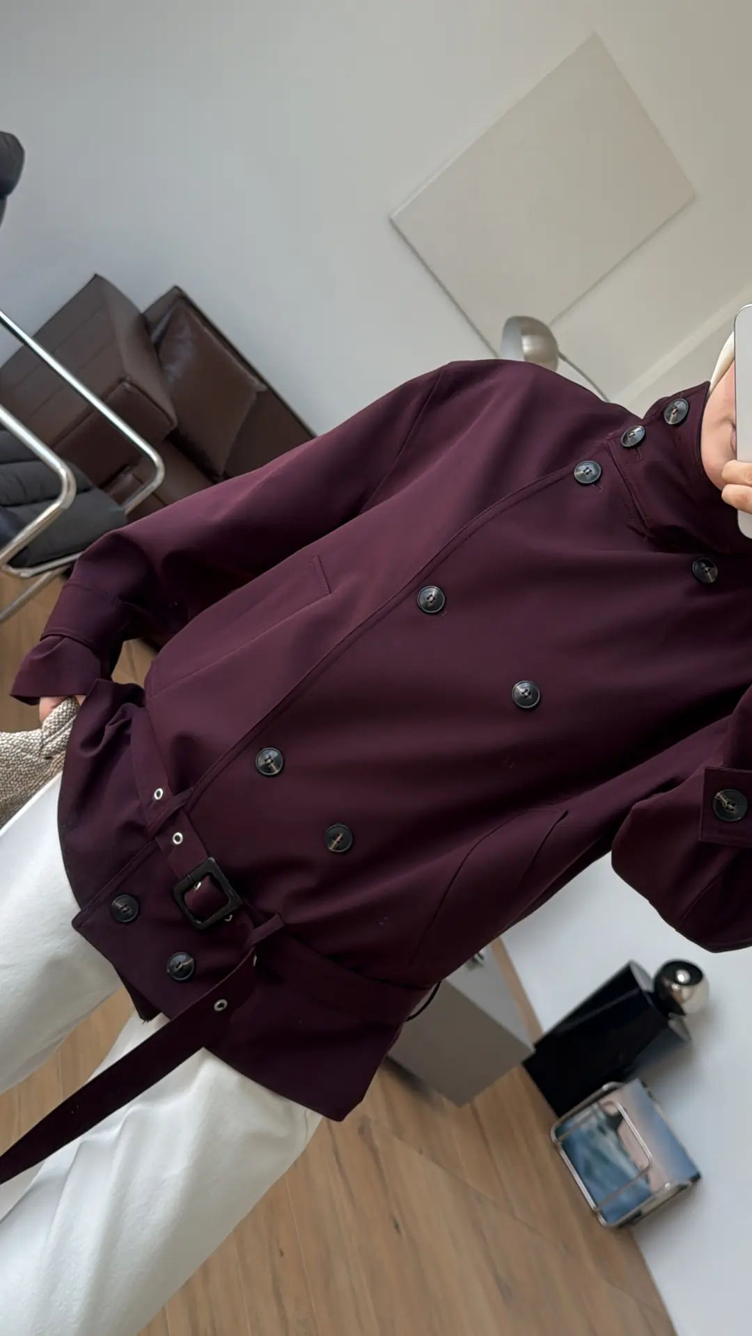 Kemerli Ells Trenç Bordo