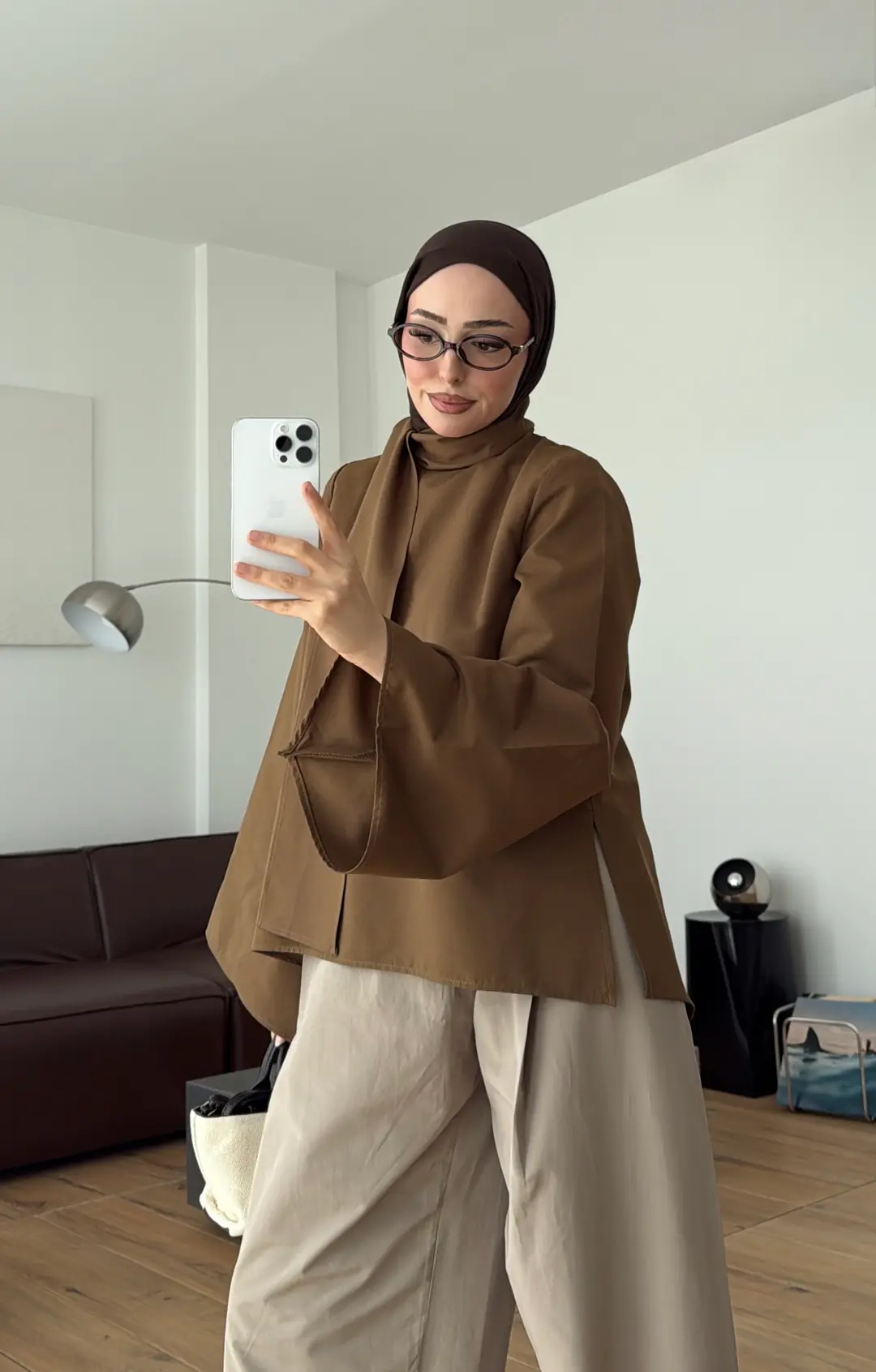 Mevsimlik Şallı Bluz Yağ Yeşili