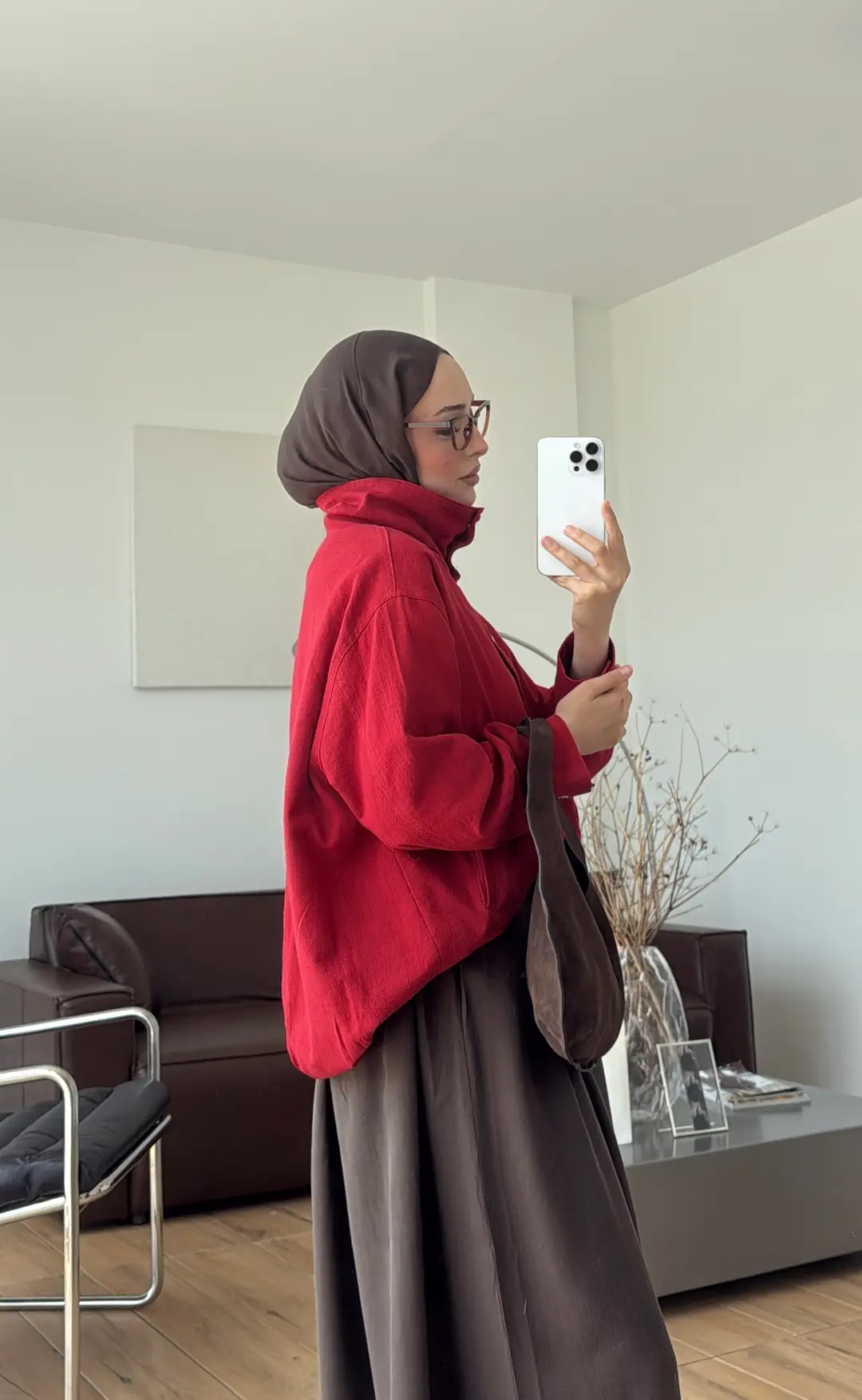 Keten Bomber Ceket Kırmızı