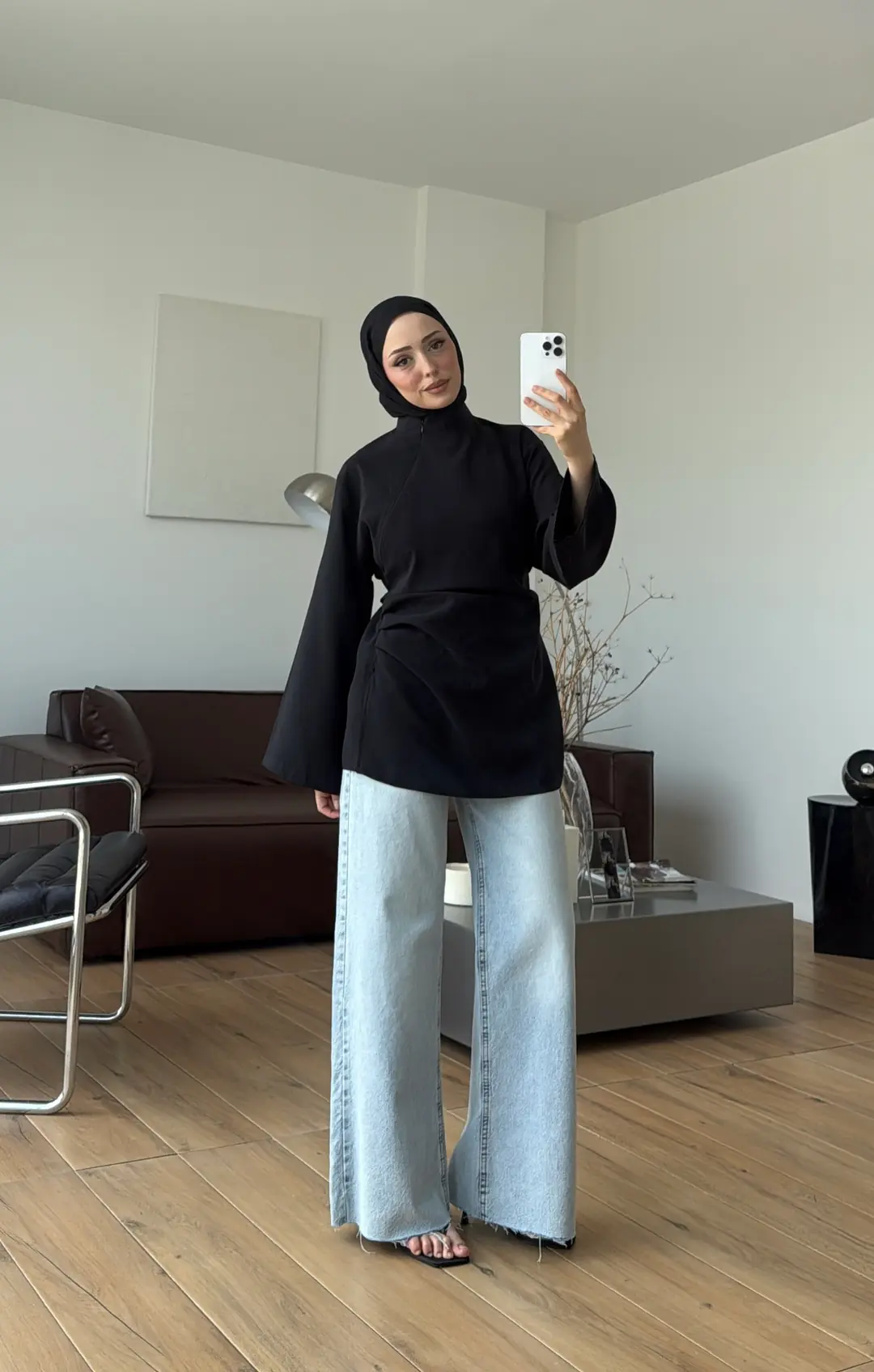 Modal Tasarım Bluz Siyah 