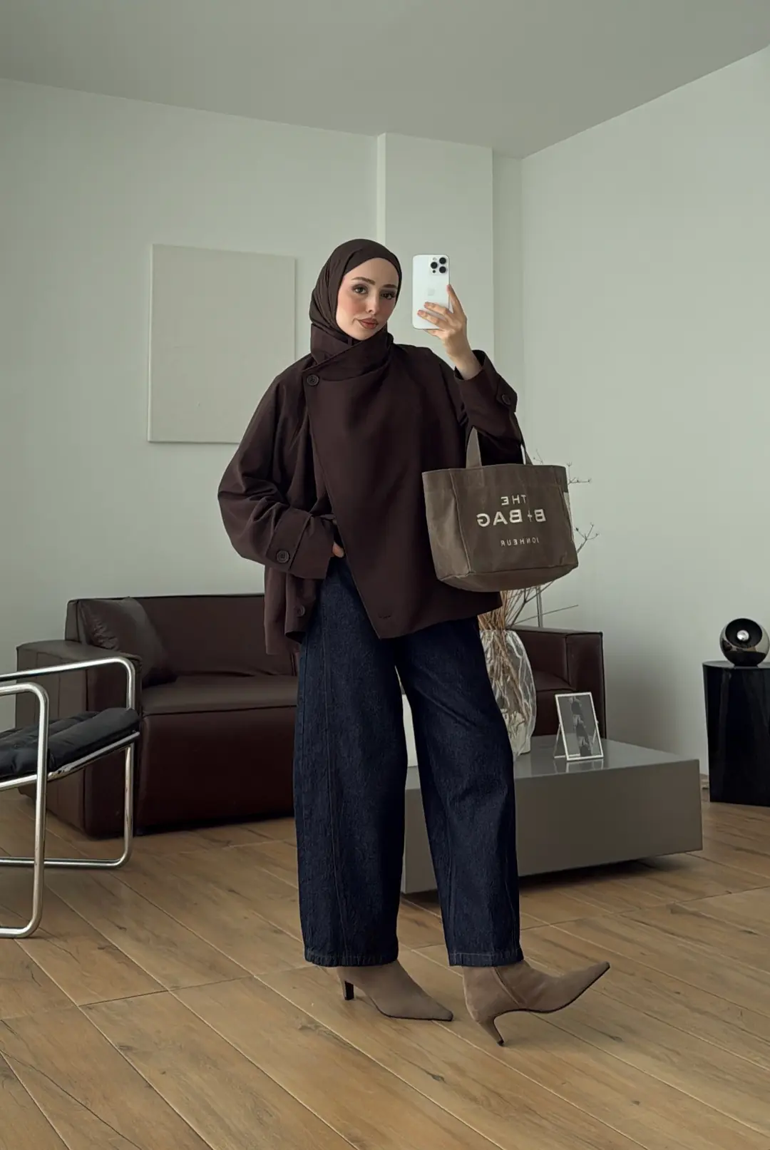 Kapaklı Mery Trenç Kahve