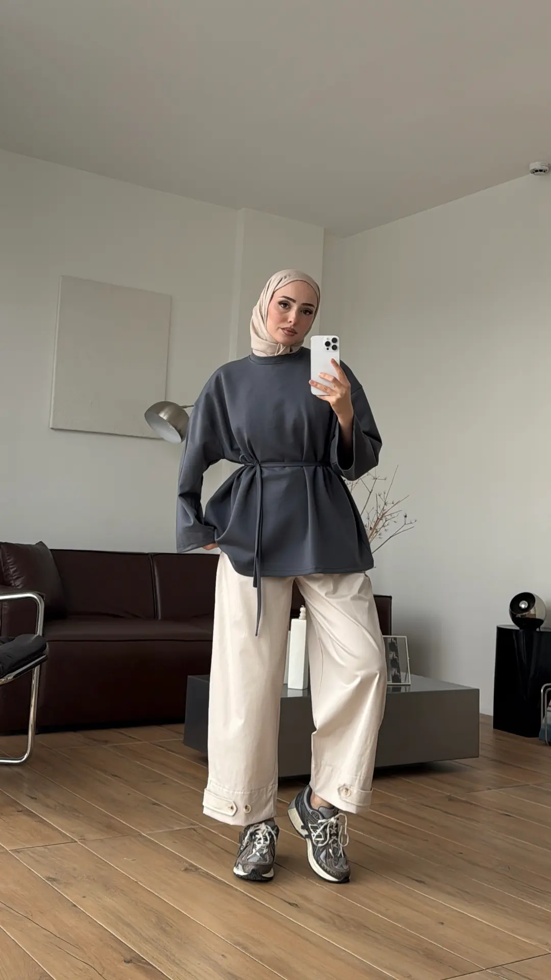 Seyyar Bağlamalı Oysho Kumaş Antrasit Tunik