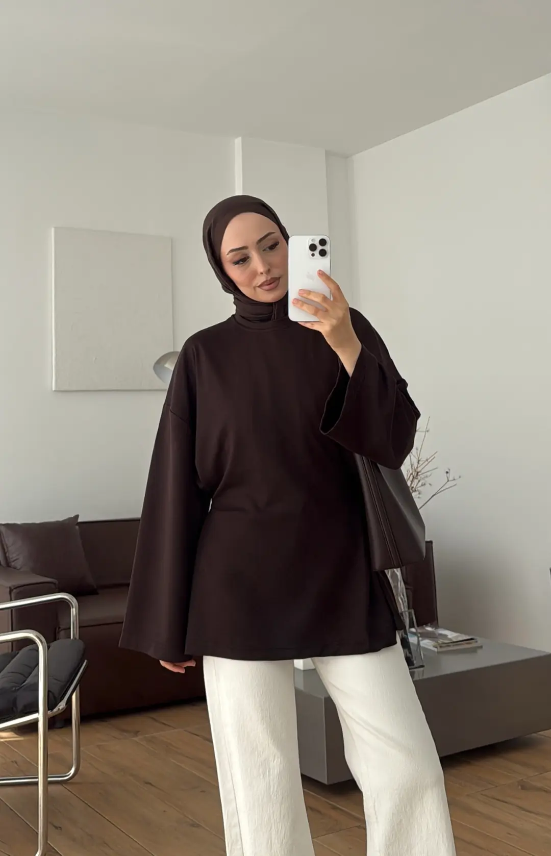 Bağlamalı Tunik Kahve