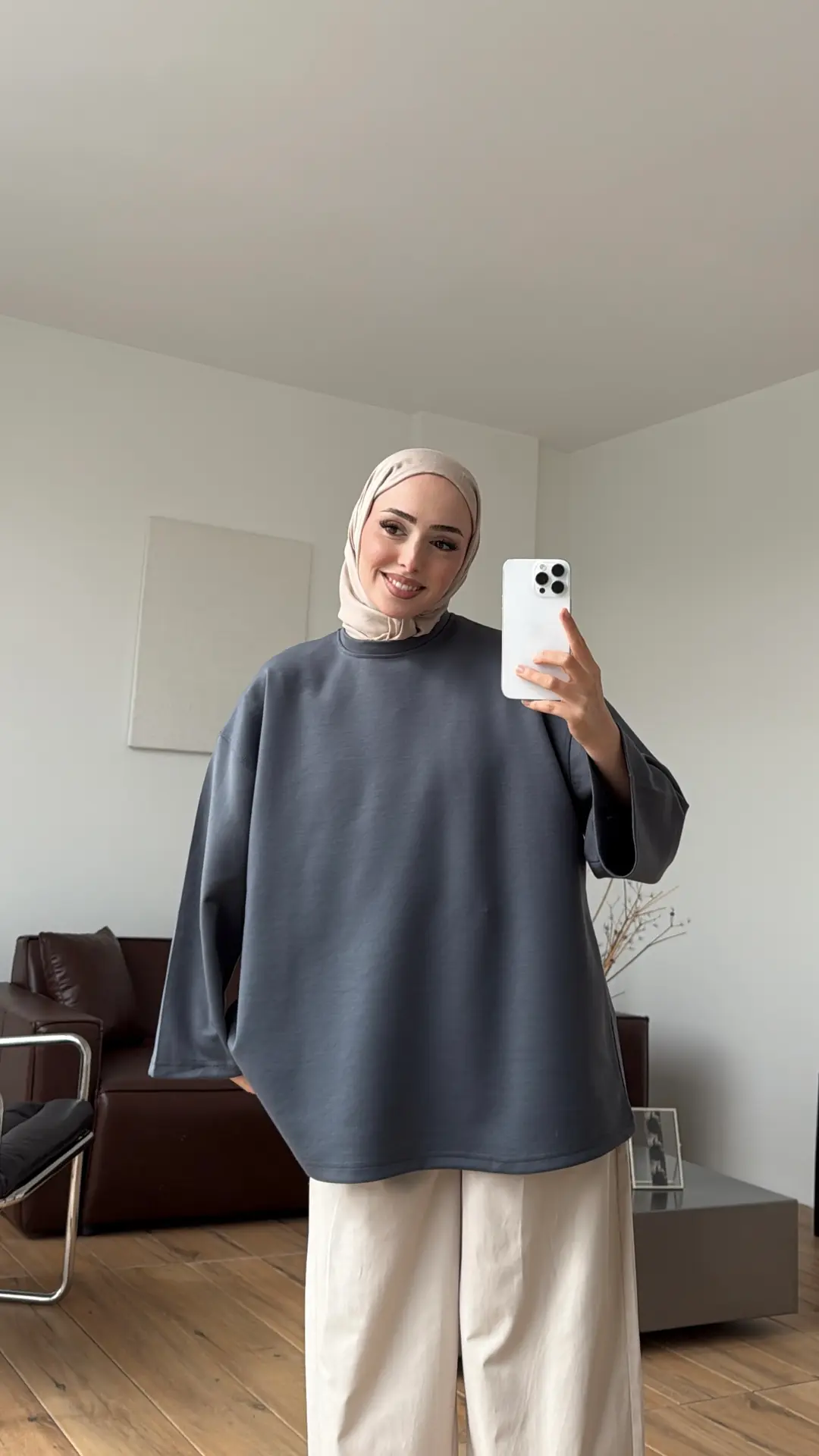 Seyyar Bağlamalı Oysho Kumaş Antrasit Tunik
