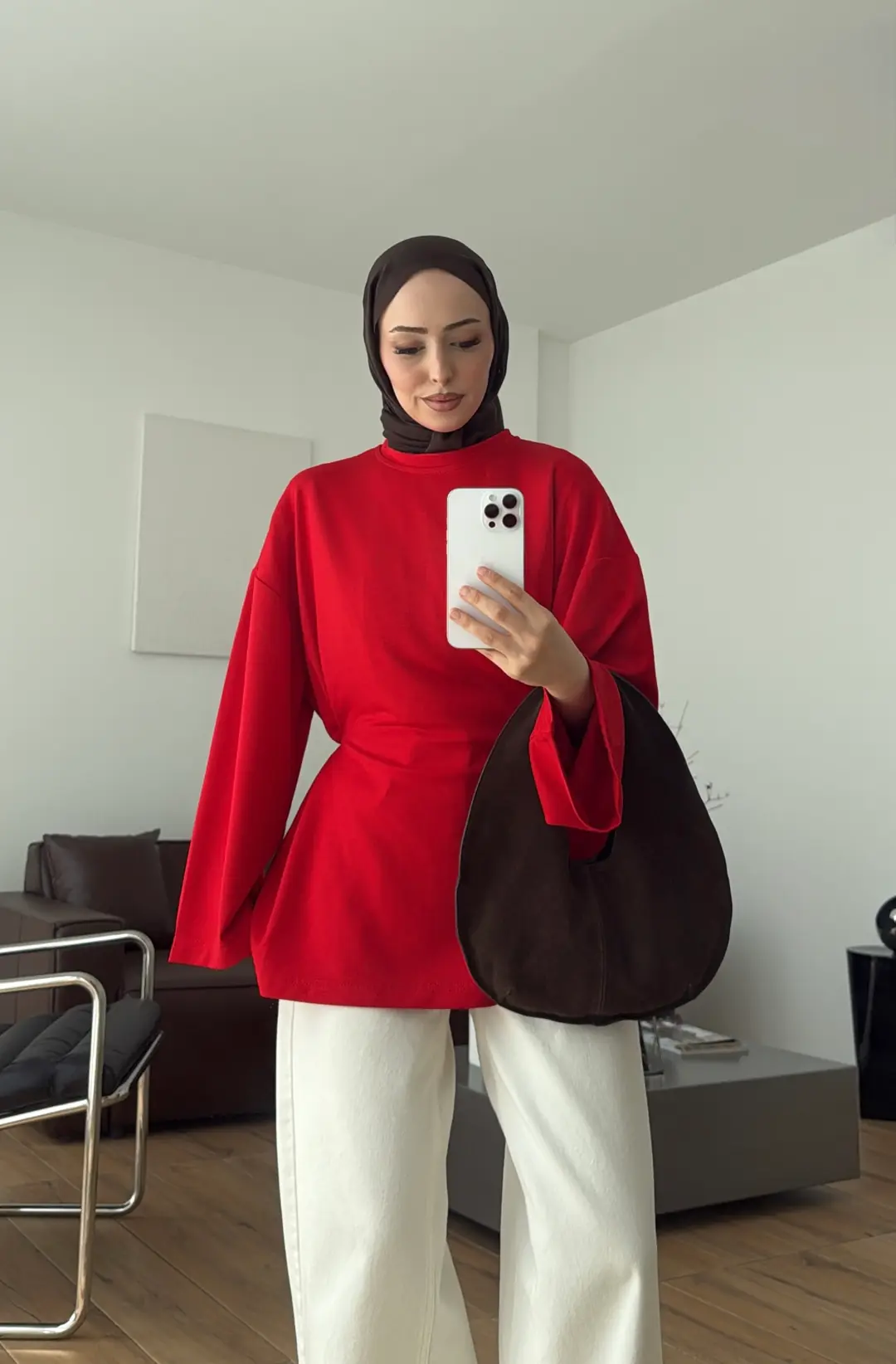 Bağlamalı Tunik Kırmızı