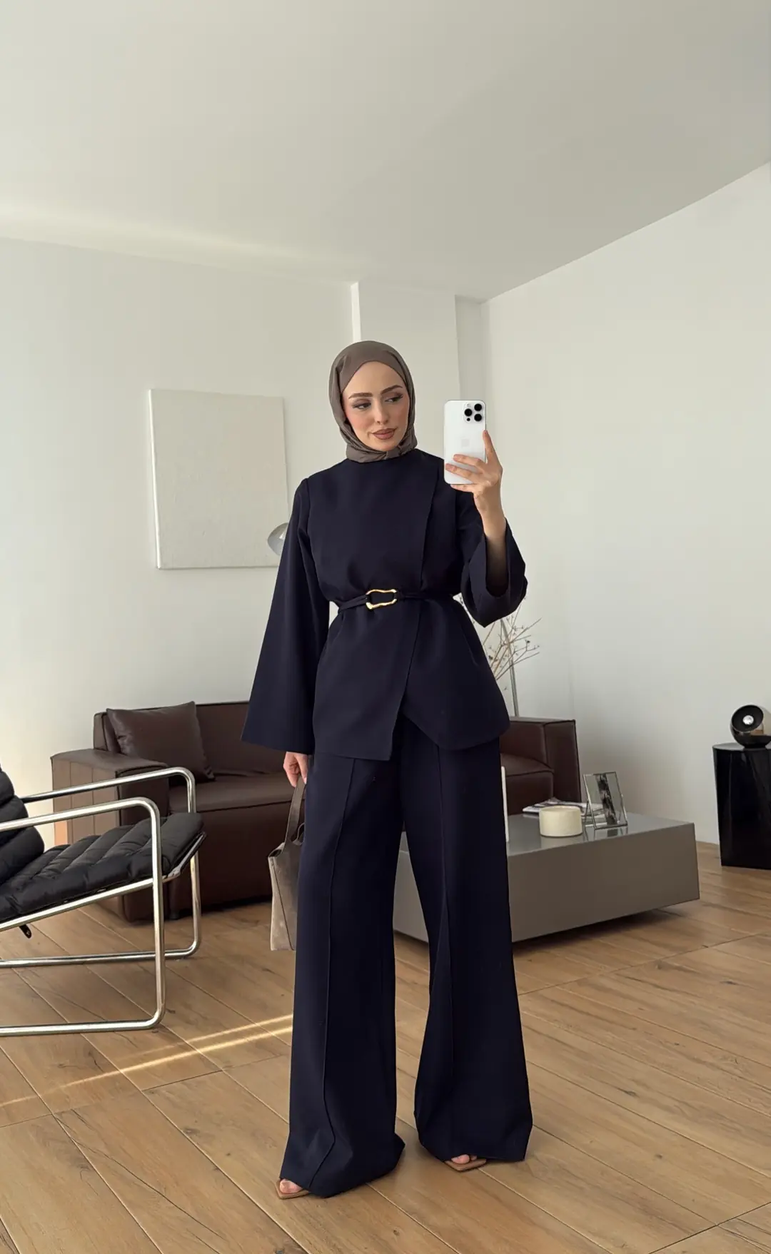 Ön Detaylı Pantolon Takım Lacivert
