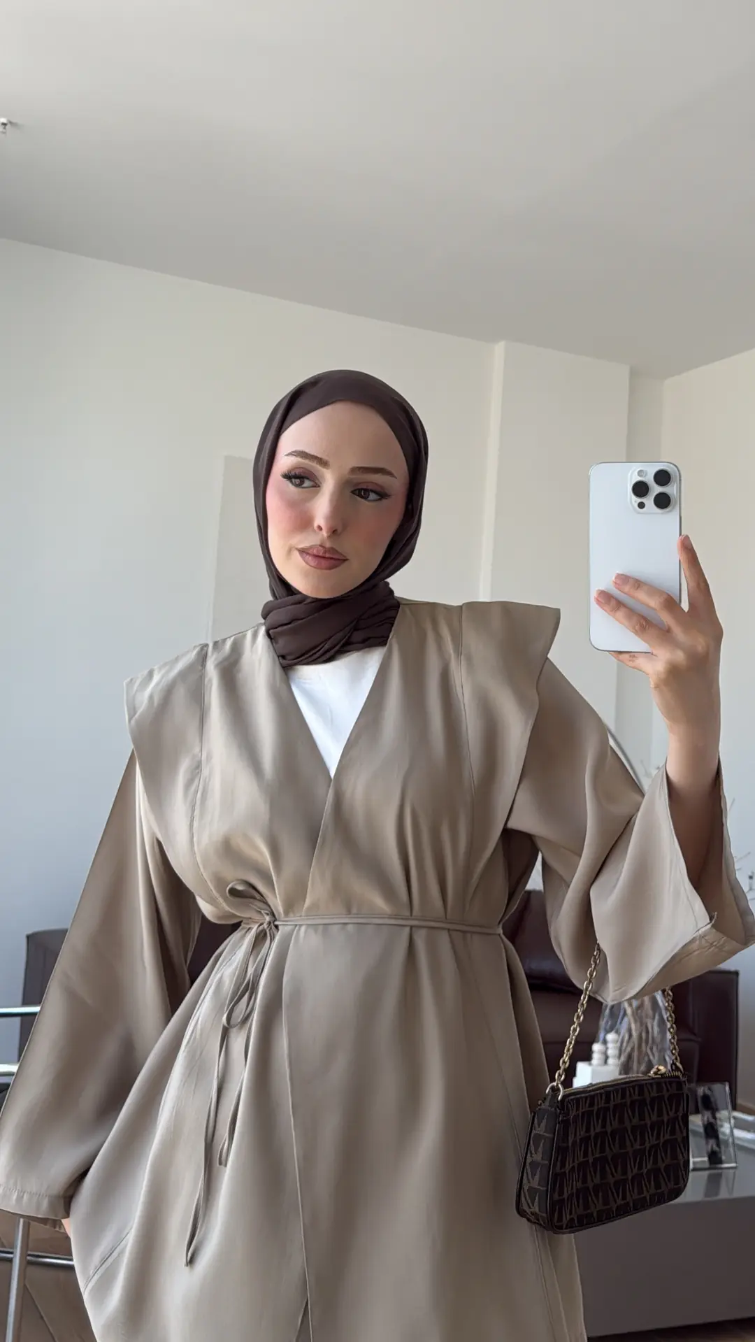 Omuz Detay Bağcıklı Tunik Haki