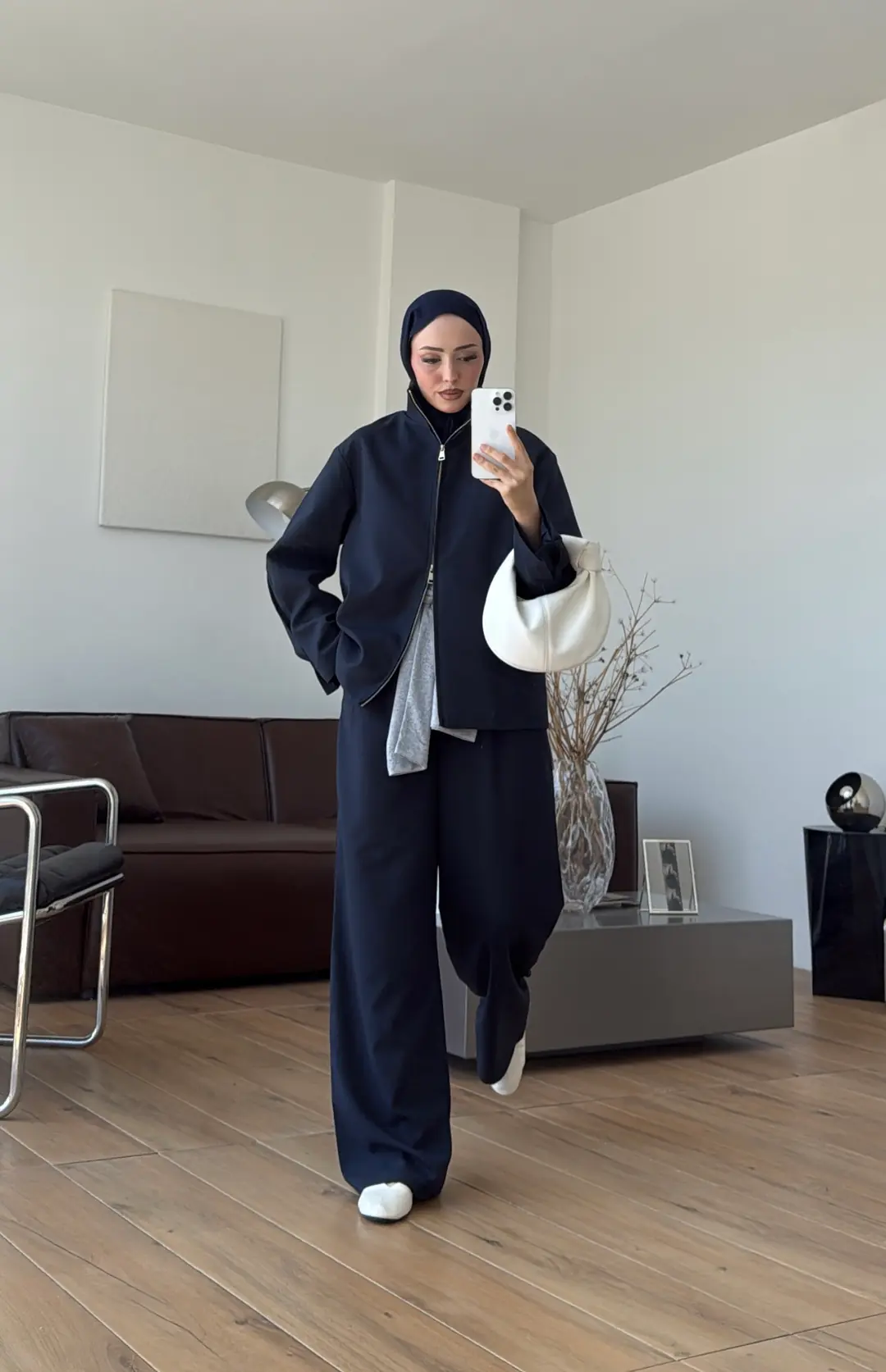 Dik Yaka Ceketli Takım Lacivert 