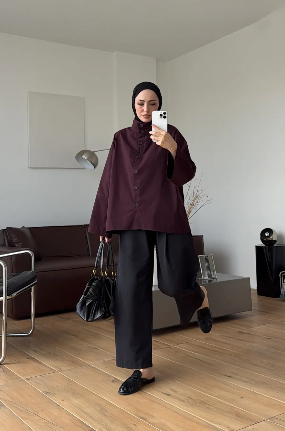 Geniş Yaka Tunik Mürdüm