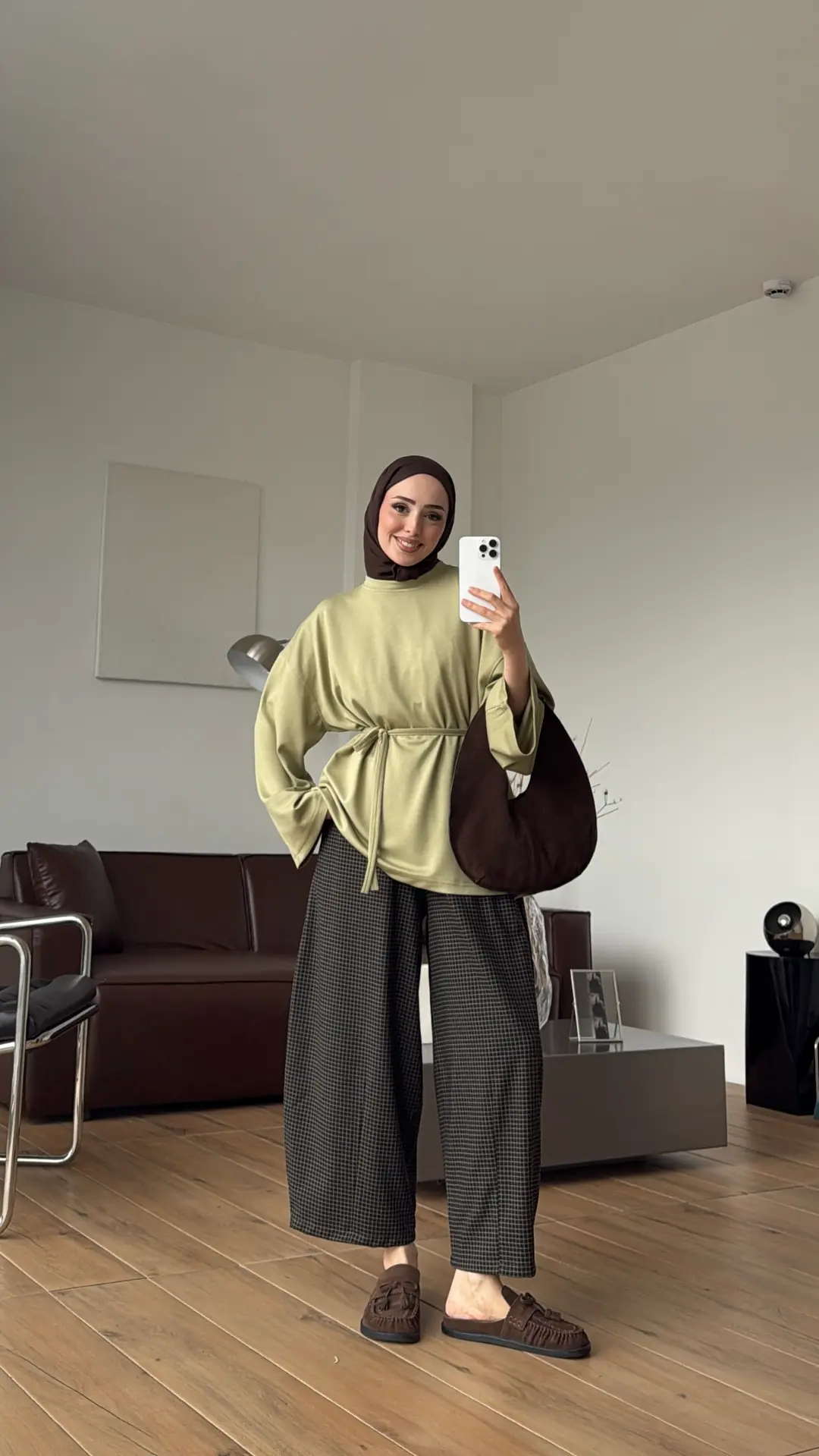 Seyyar Bağlamalı Oysho Kumaş Olive Tunik