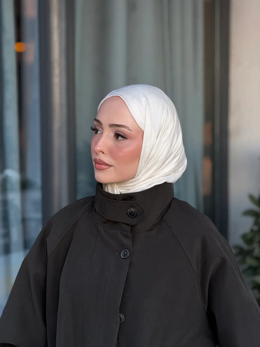 Minimal Yakalı Trençkot Zümrüt