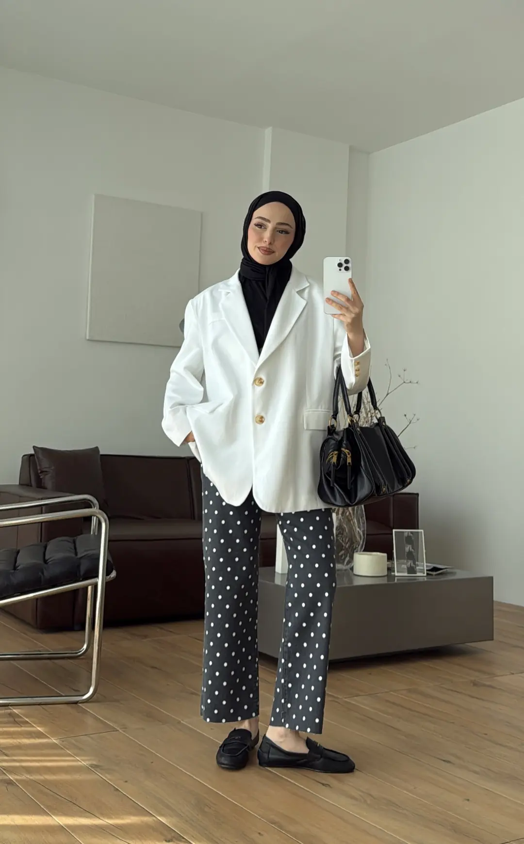 Oversize Keten Ceket Beyaz