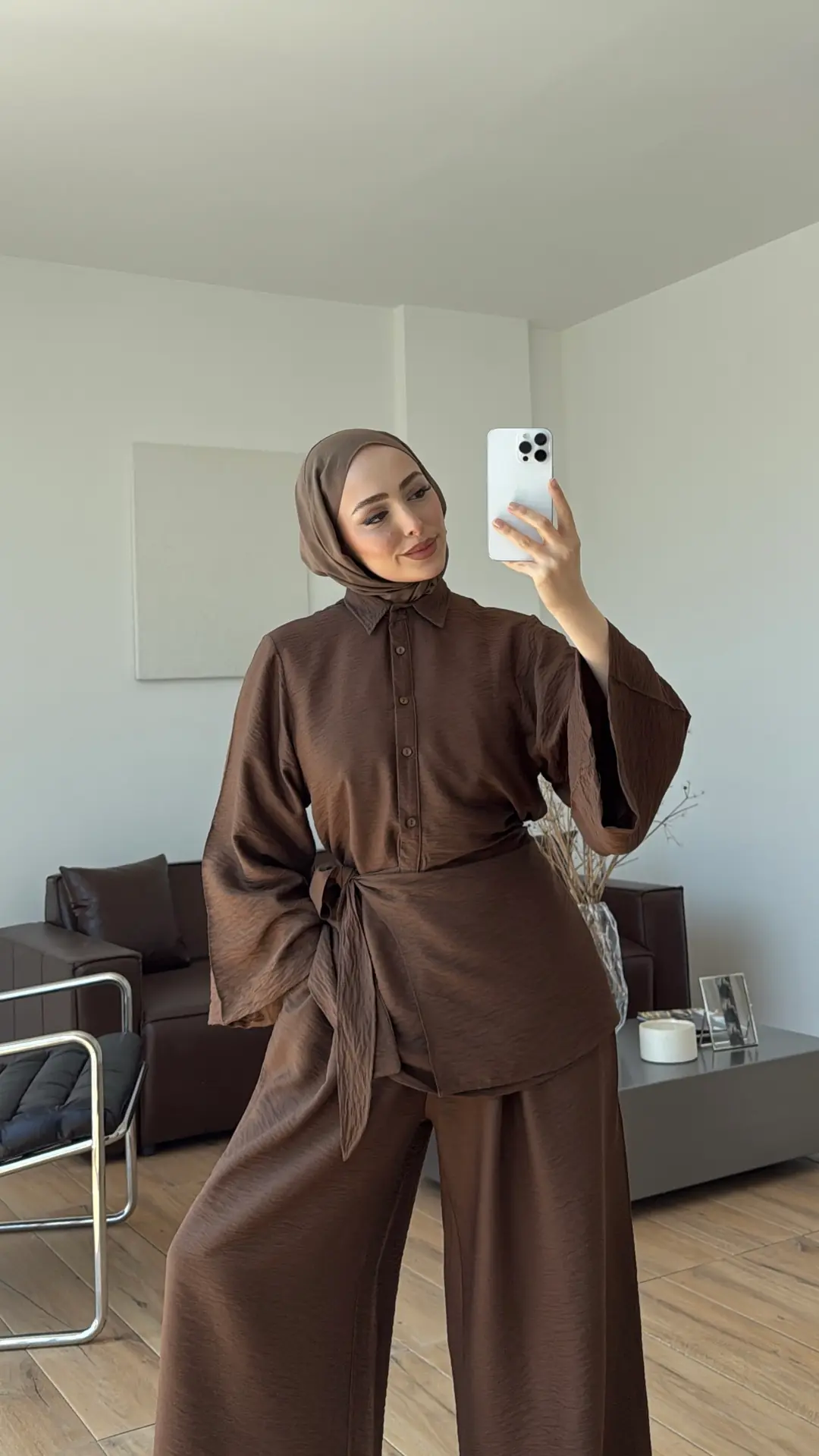 Risa Bel Detay Takım Kahve 