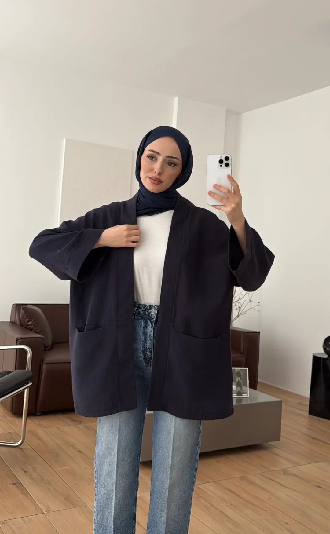 Müslin Kimono Lacivert