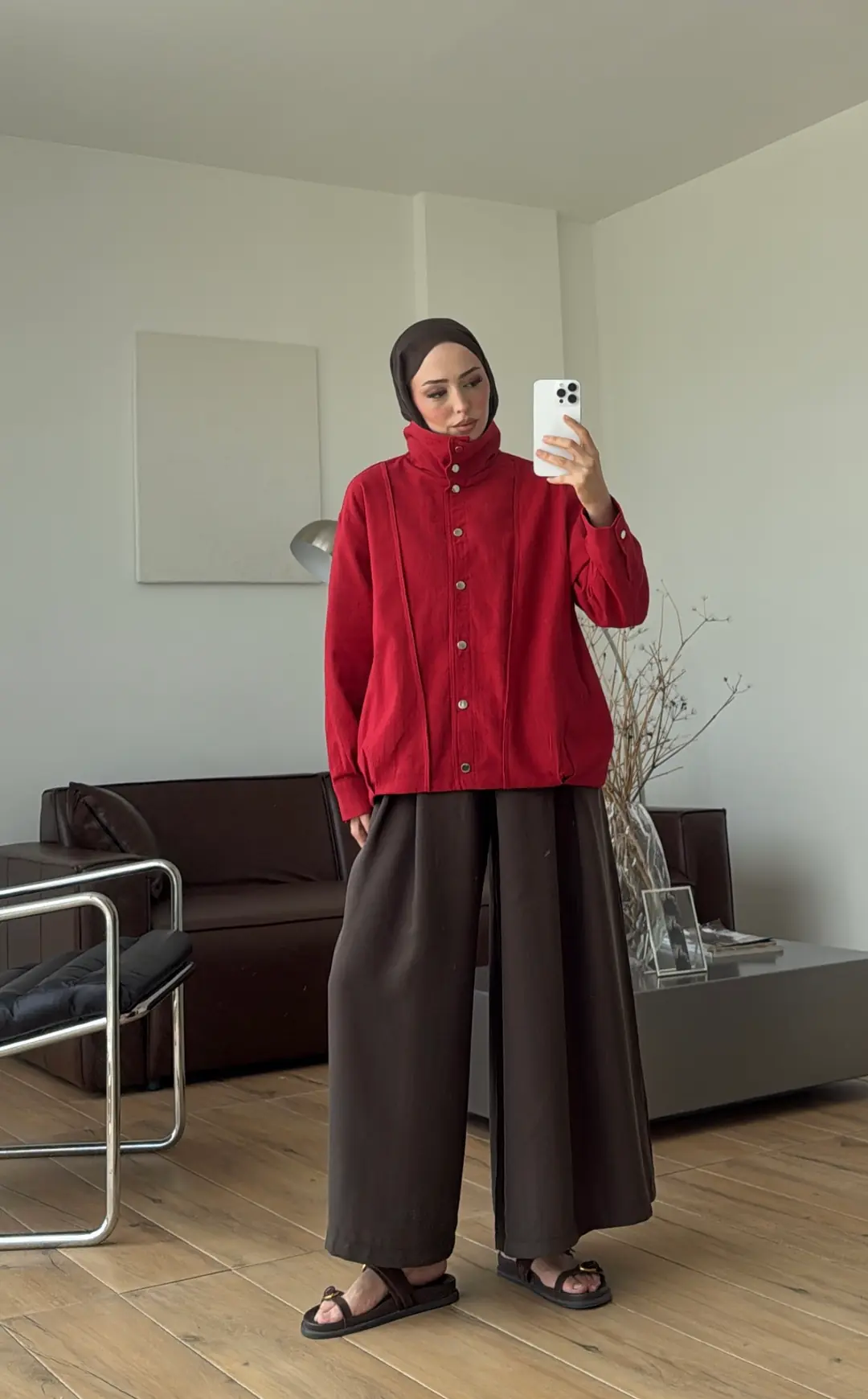 Keten Bomber Ceket Kırmızı