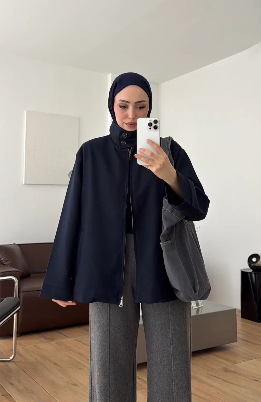 Fermuarlı Ceket Lacivert