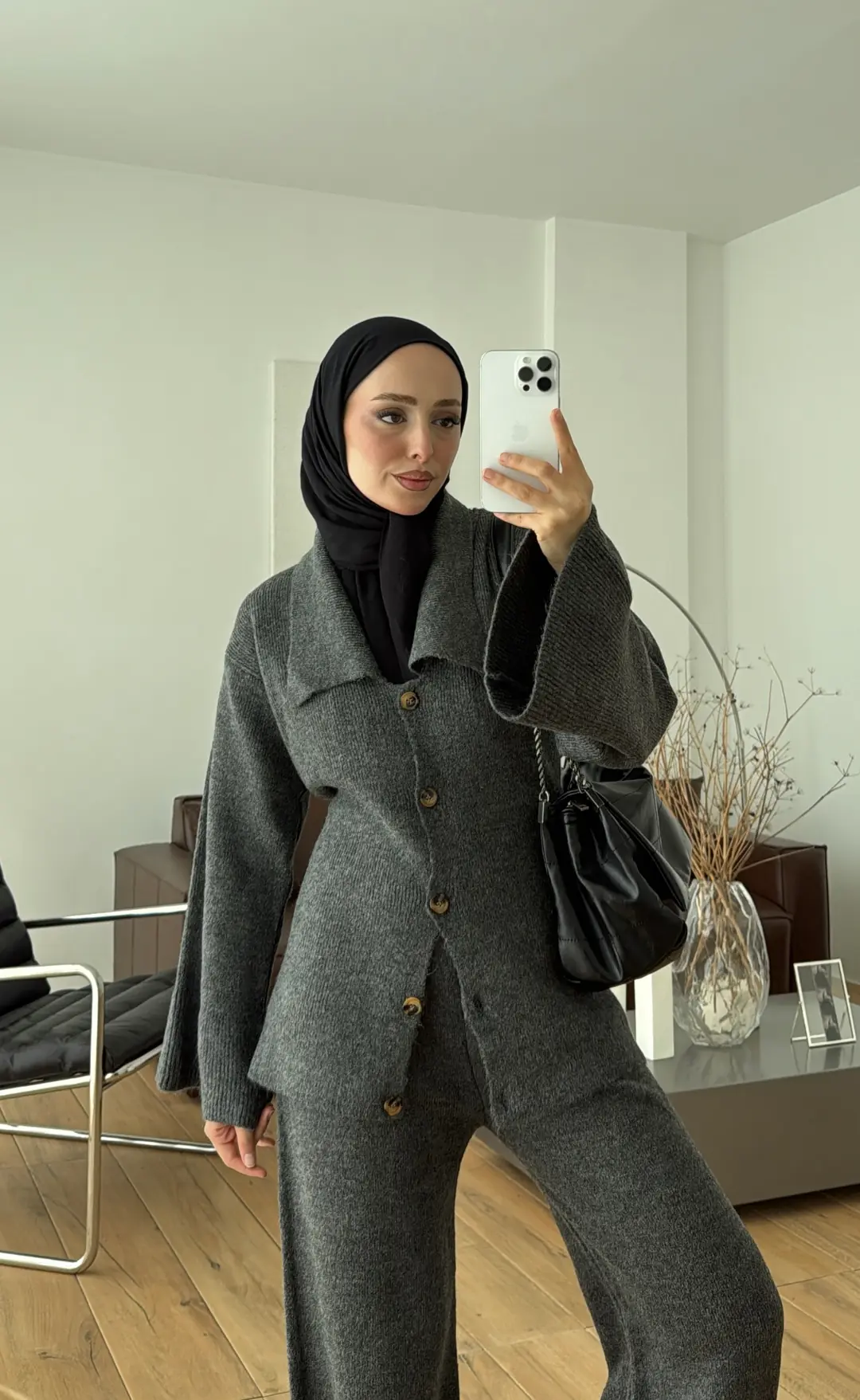 Hırkalı Triko Takım Antrasit