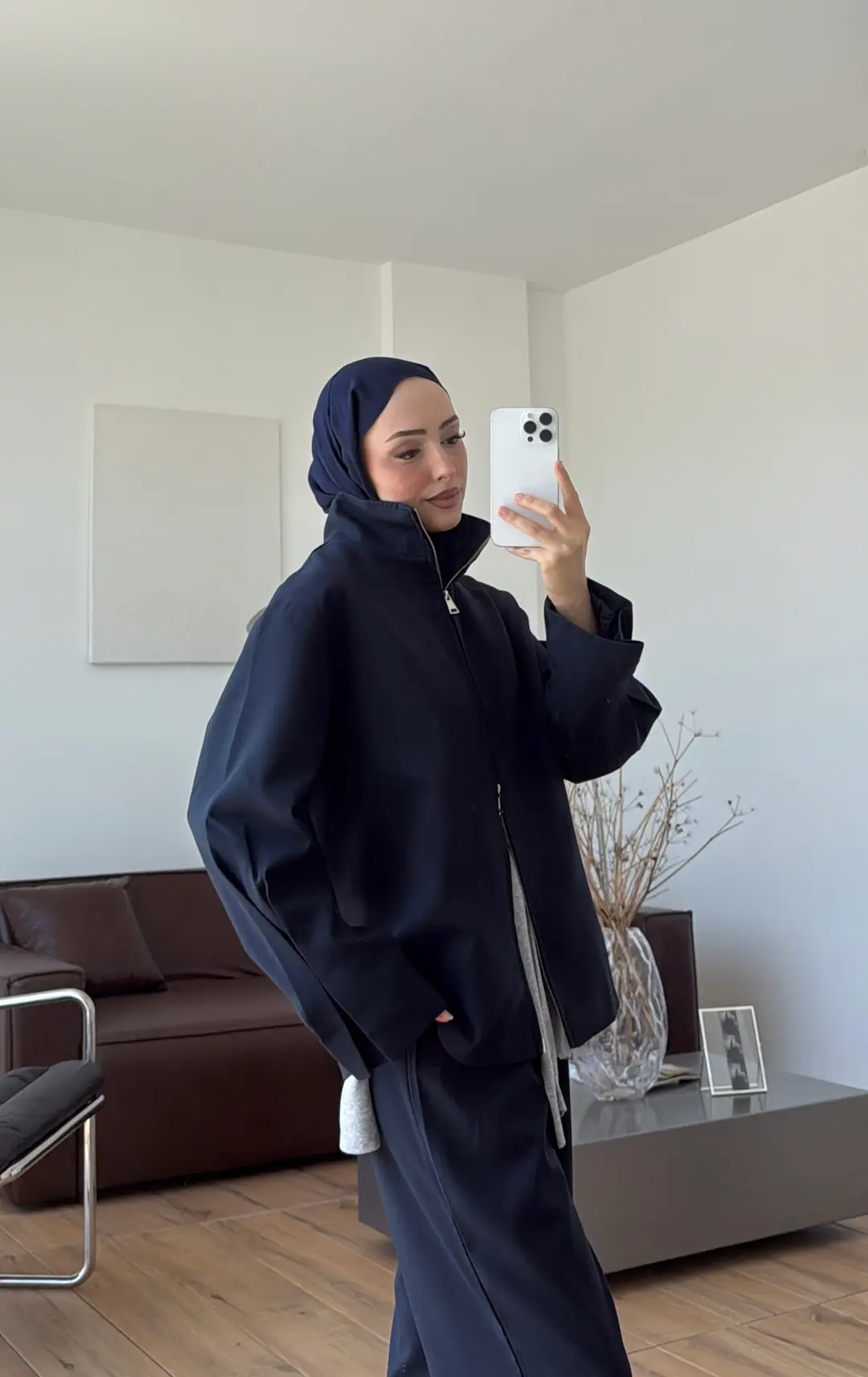 Dik Yaka Ceketli Takım Lacivert 