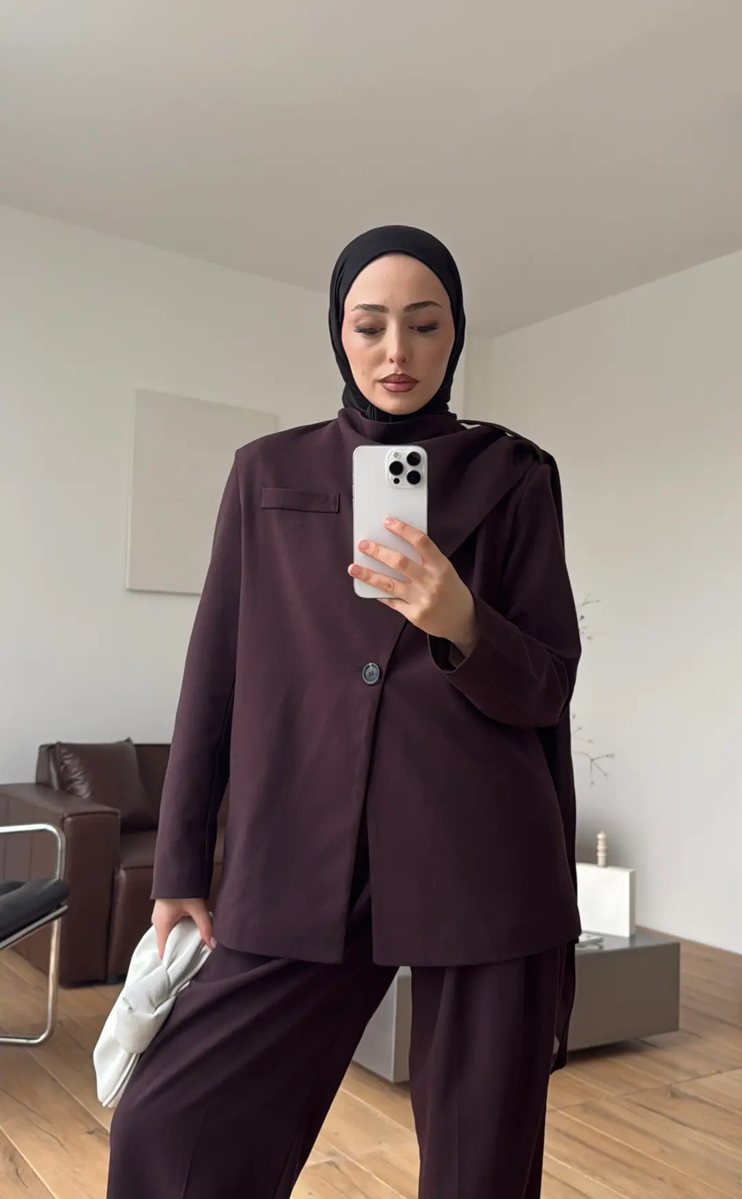 Şallı Ceket Takım Mürdüm