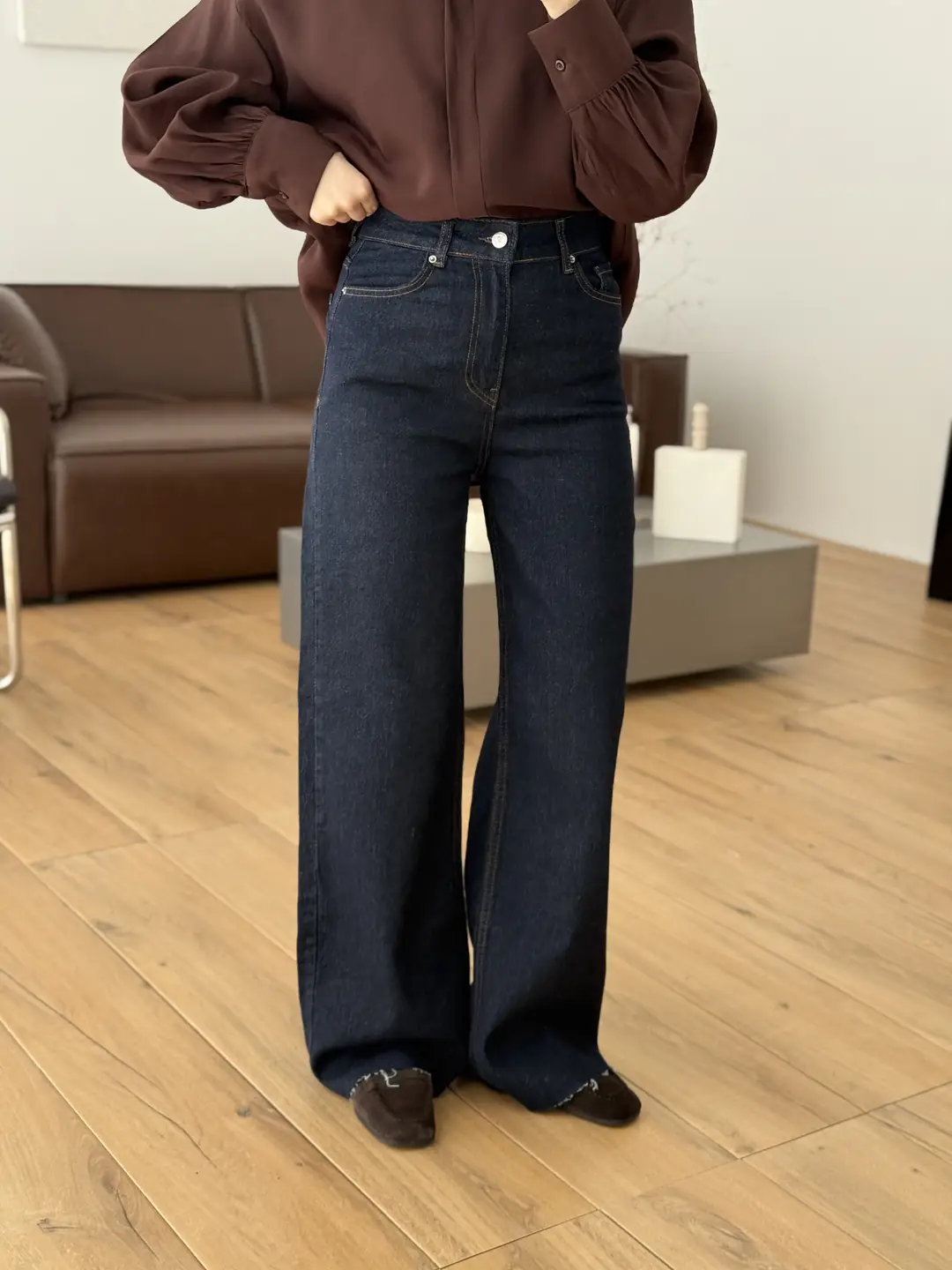 Wide Leg Jean Lacivert