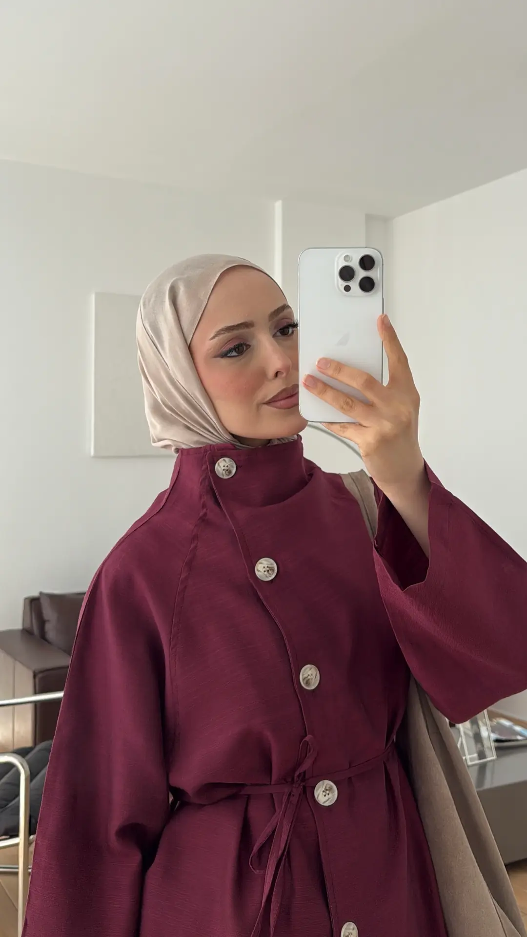 Dik Yaka Yazlık Ceket Bordo
