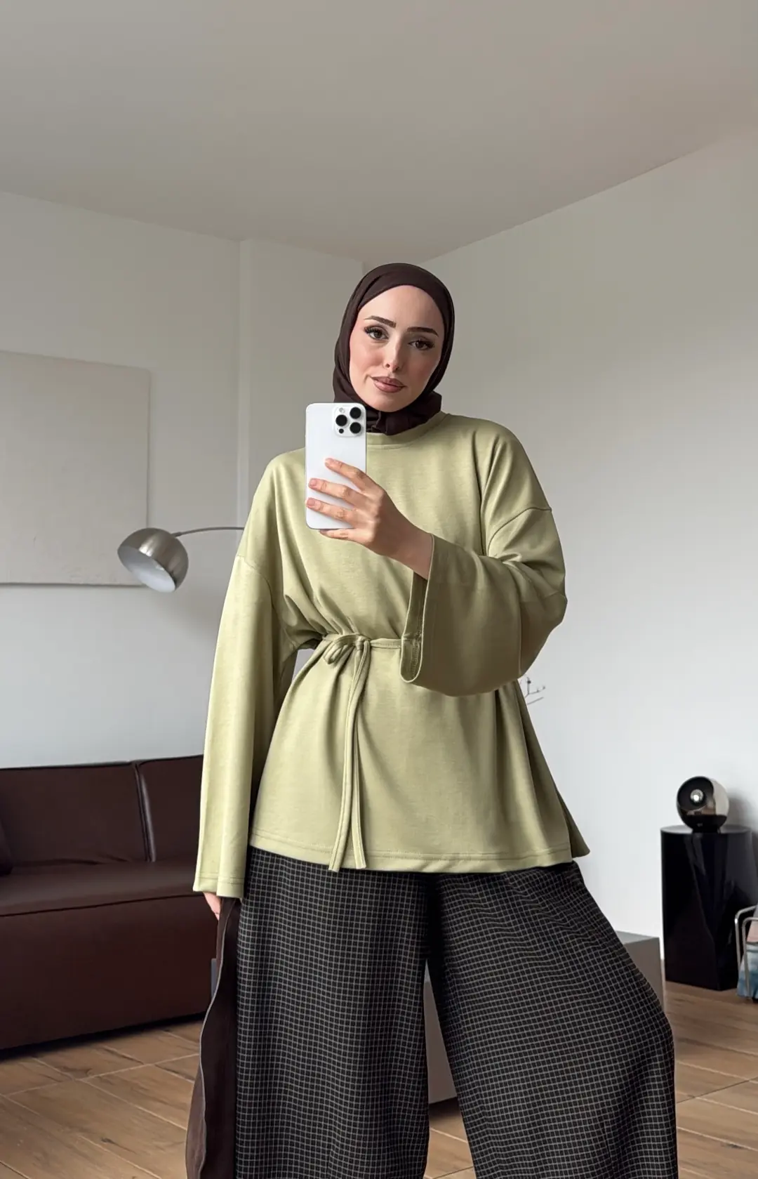 Seyyar Bağlamalı Oysho Kumaş Olive Tunik