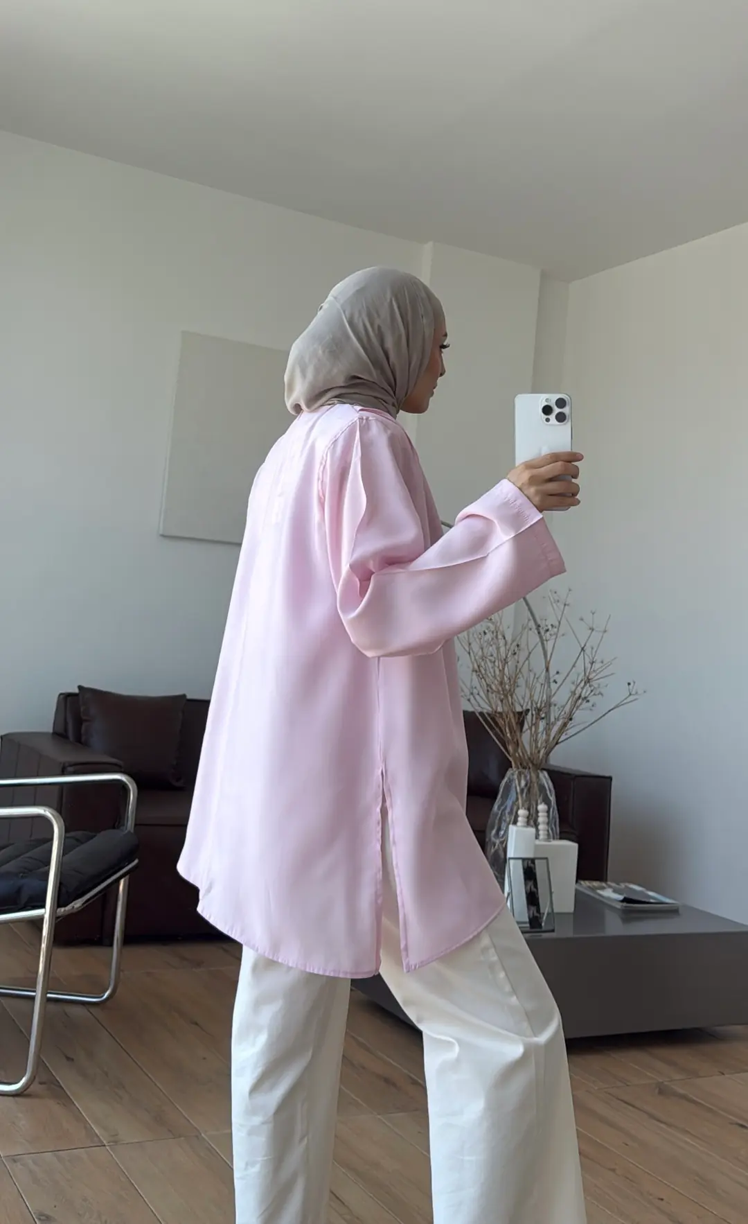 Vatkalı Asimetrik Bluz Pembe 
