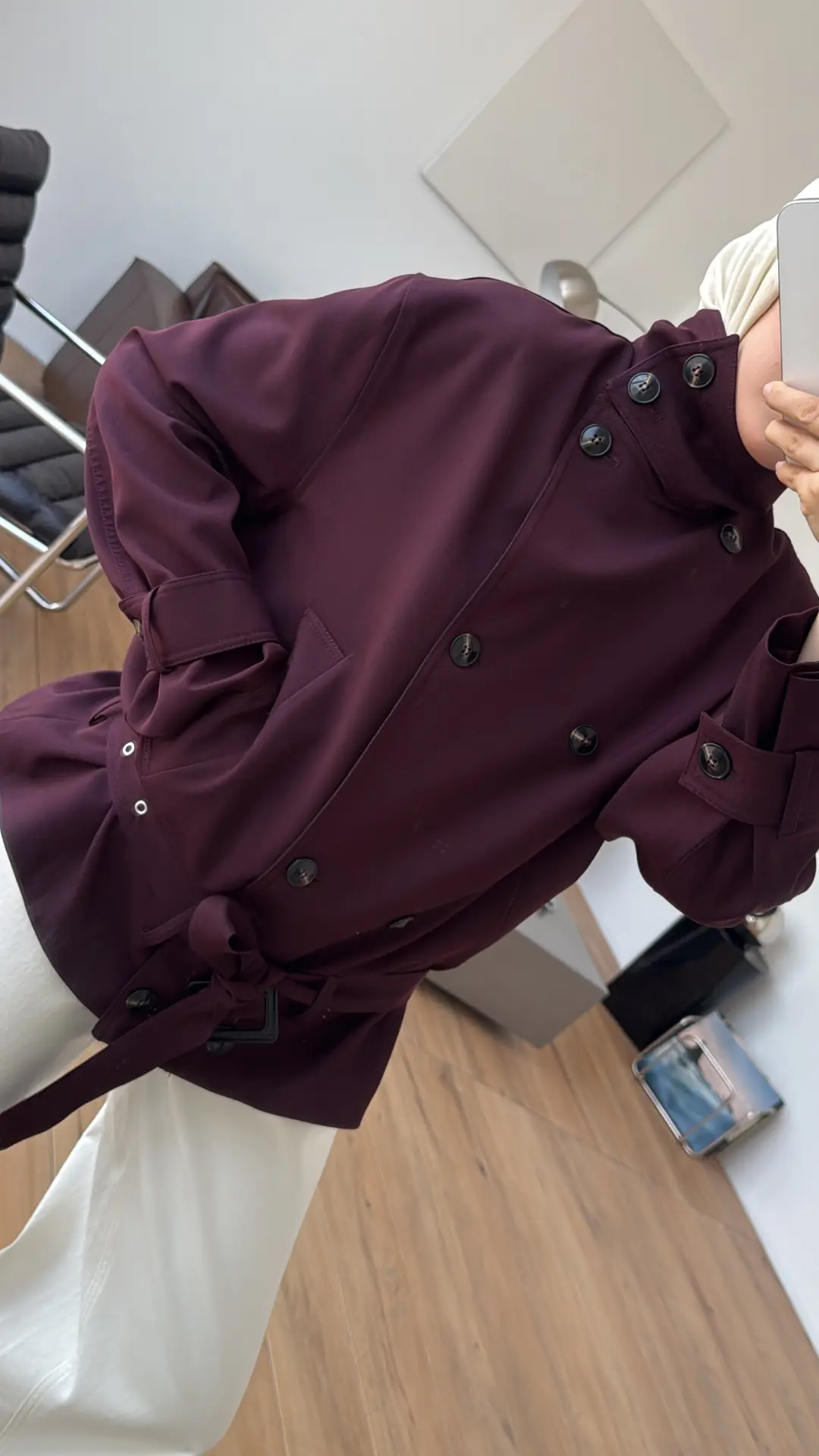 Kemerli Ells Trenç Bordo