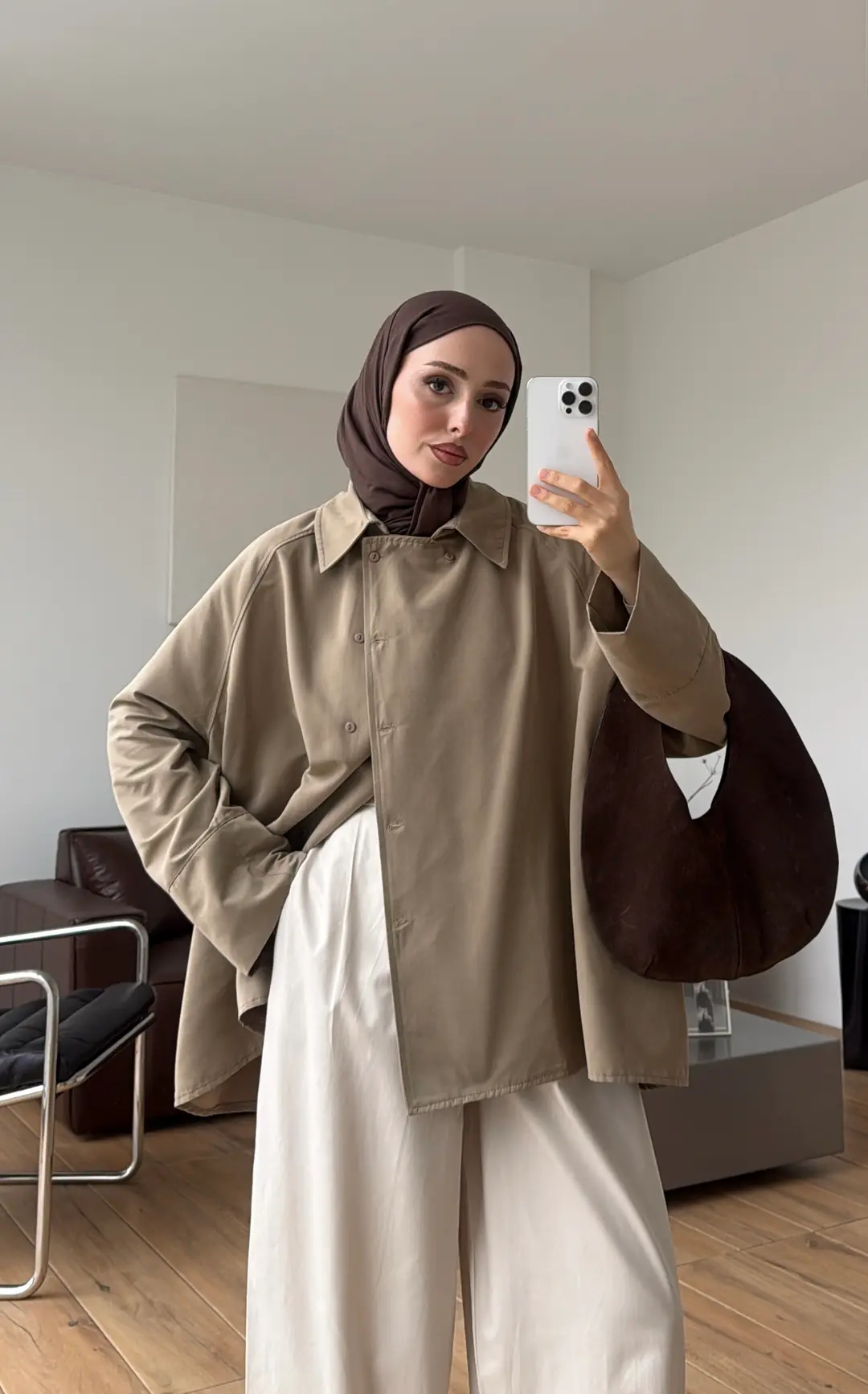 Oversize Gömlek/Trenç Vizon