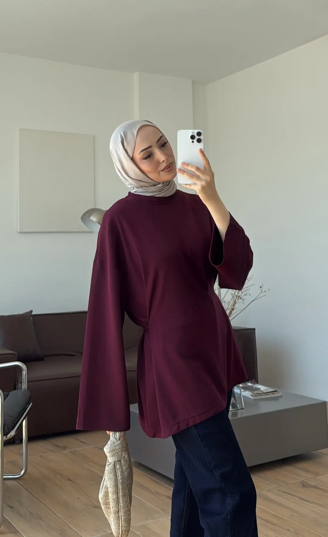 Bağlamalı Tunik Mürdüm
