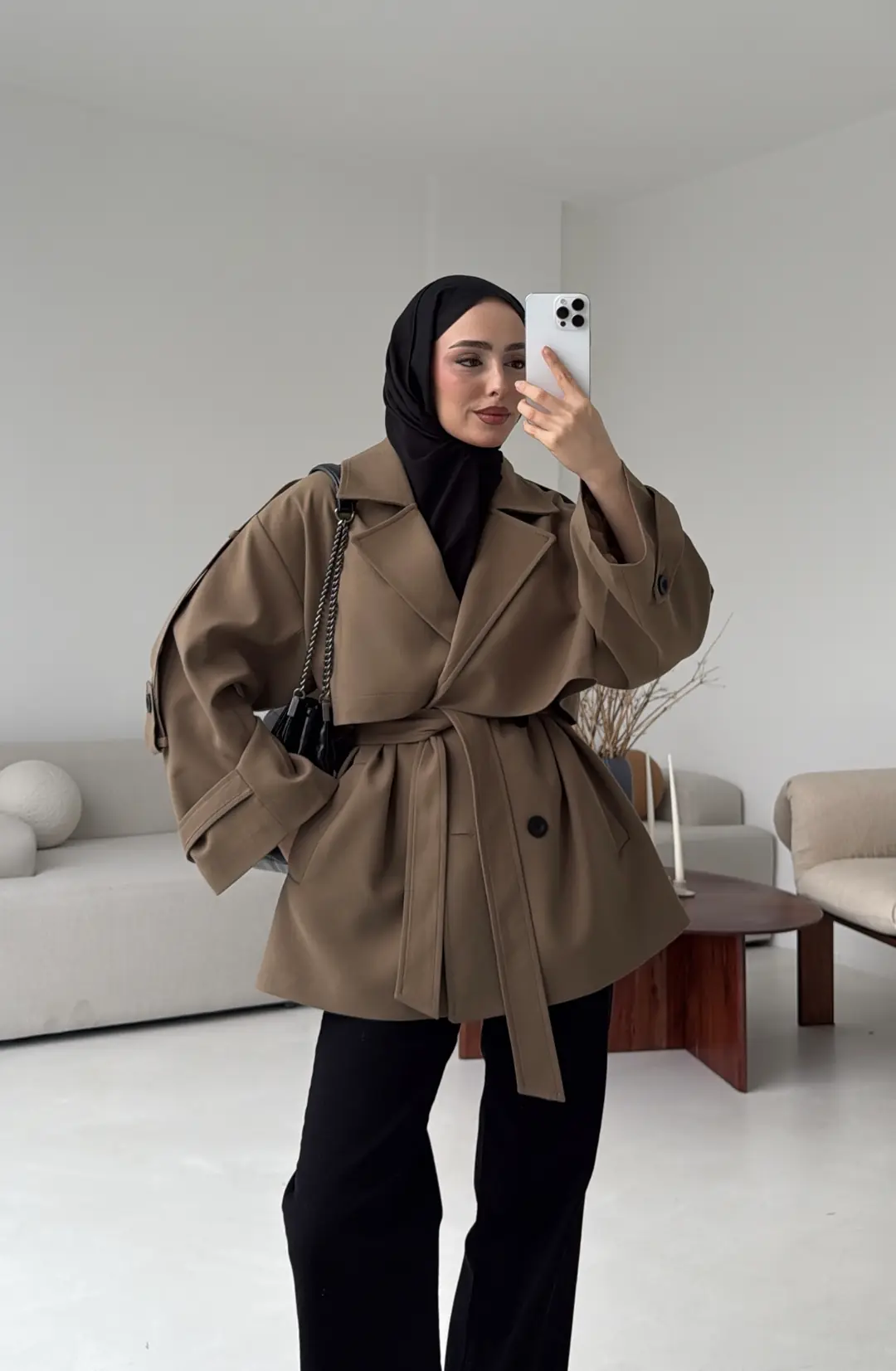 Kısa Trenç Caramel