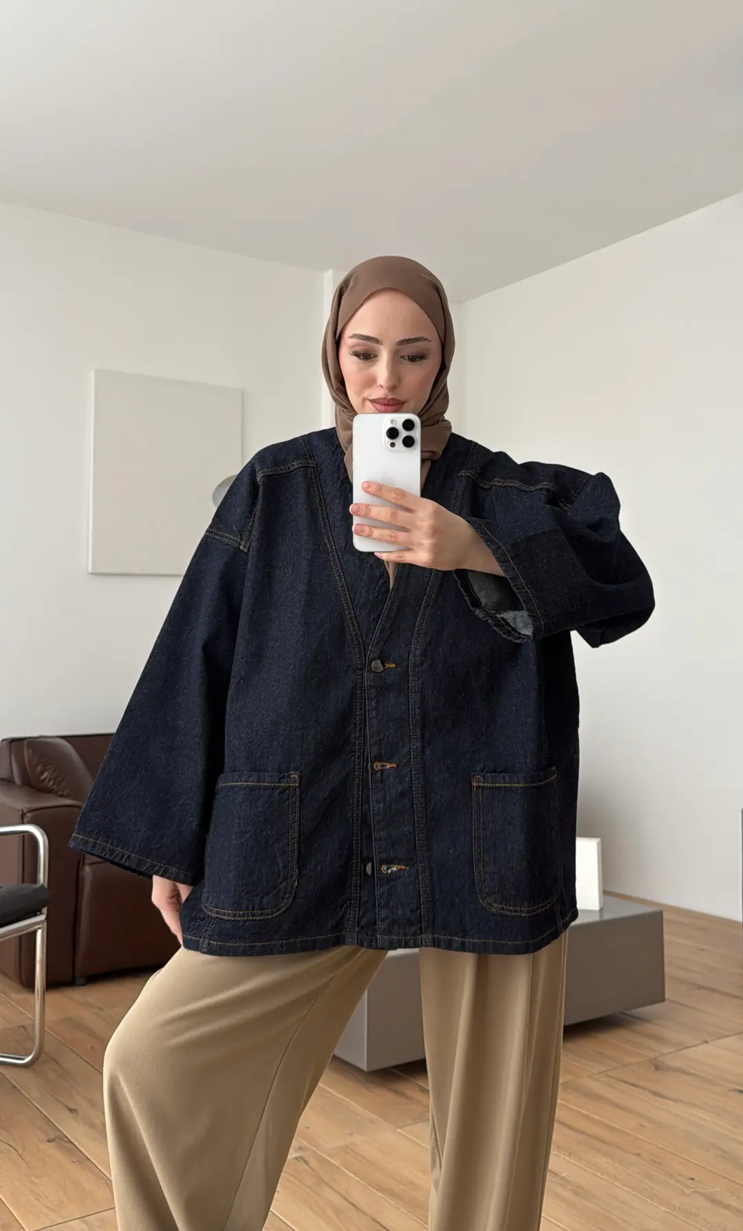 Oversize Wide Denim Ceket