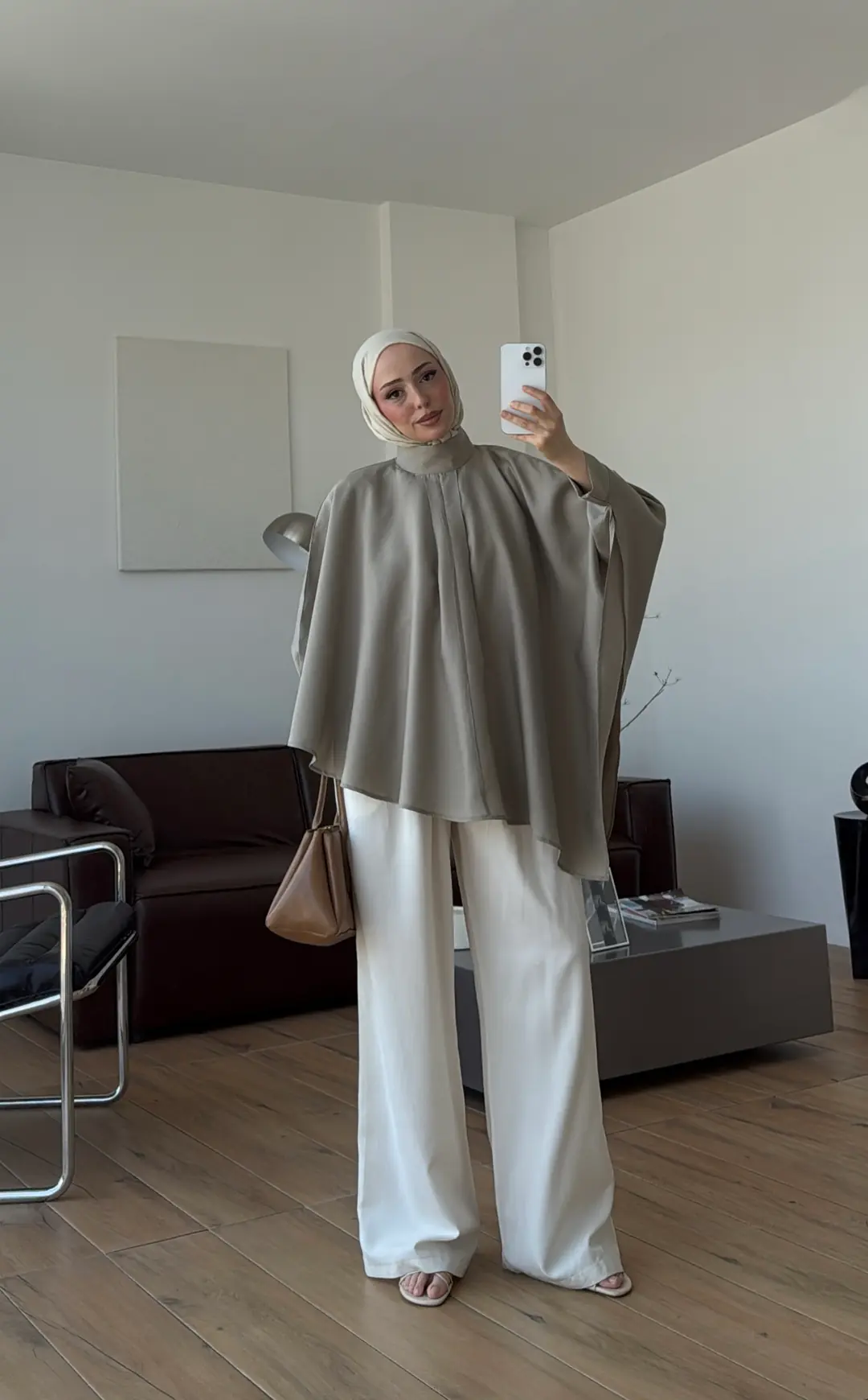 Dik Yaka Pelerin Bluz Çağla