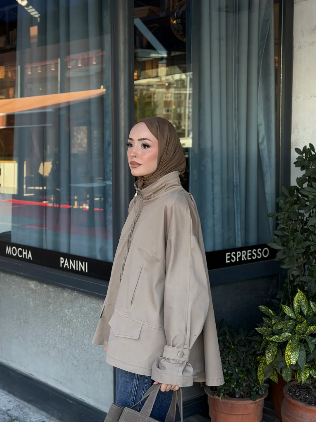 Lara Kuşak Detay Oversize Ceket Vizon